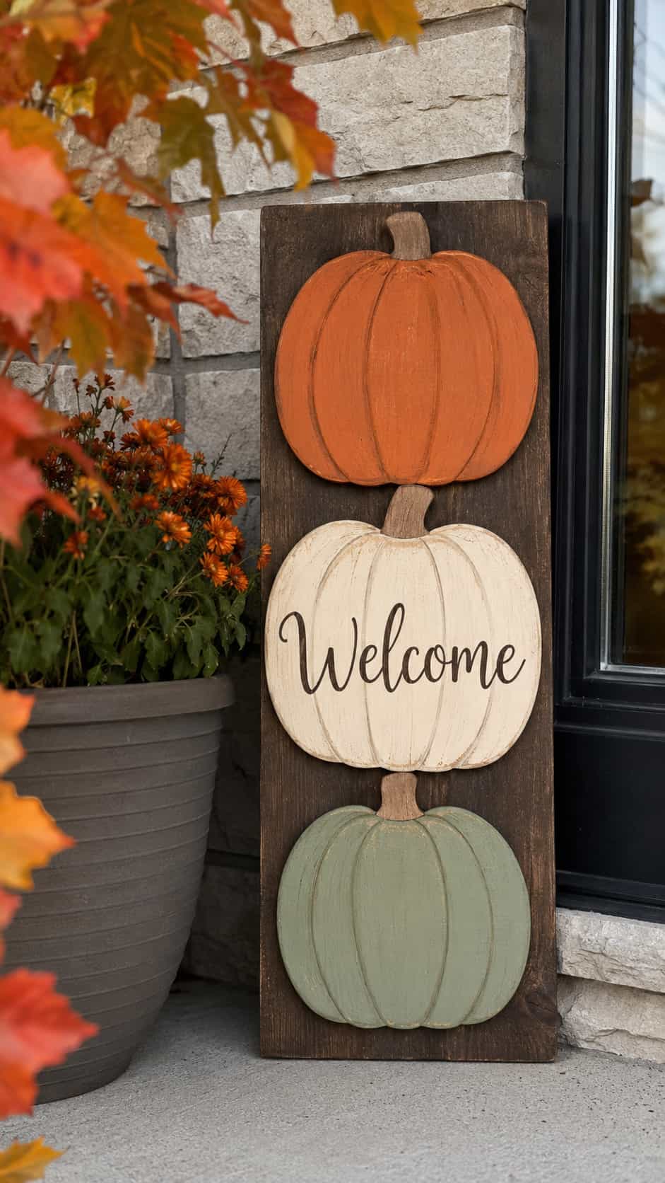 Stacked Wooden Pumpkin Sign