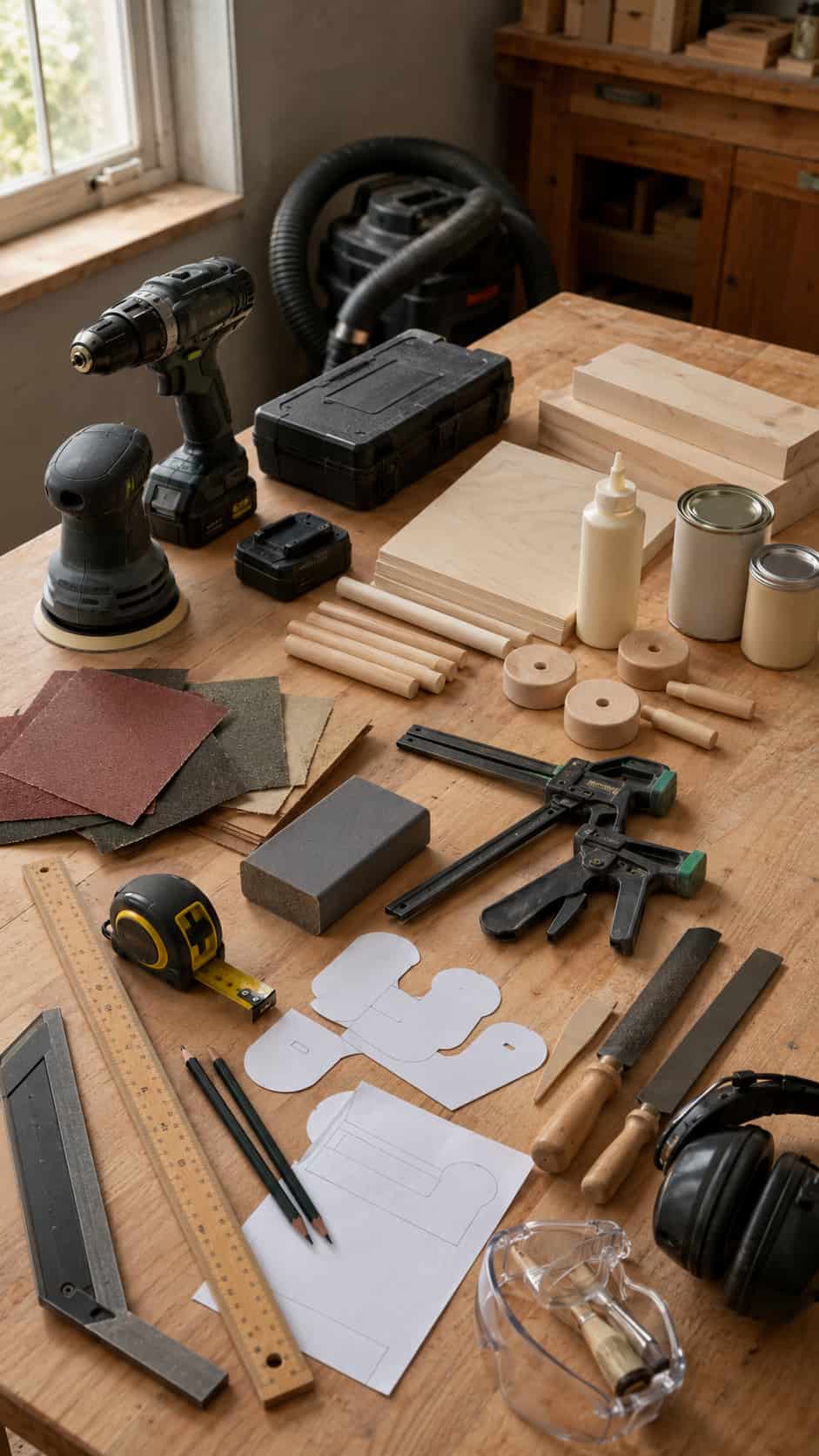 Tools and Materials for wooden toy