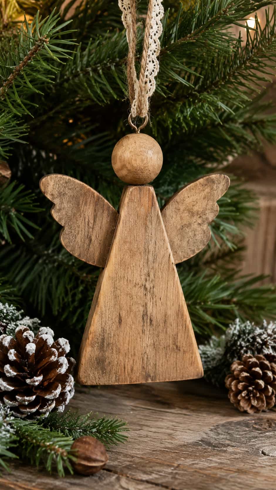 Wooden Angel Ornament