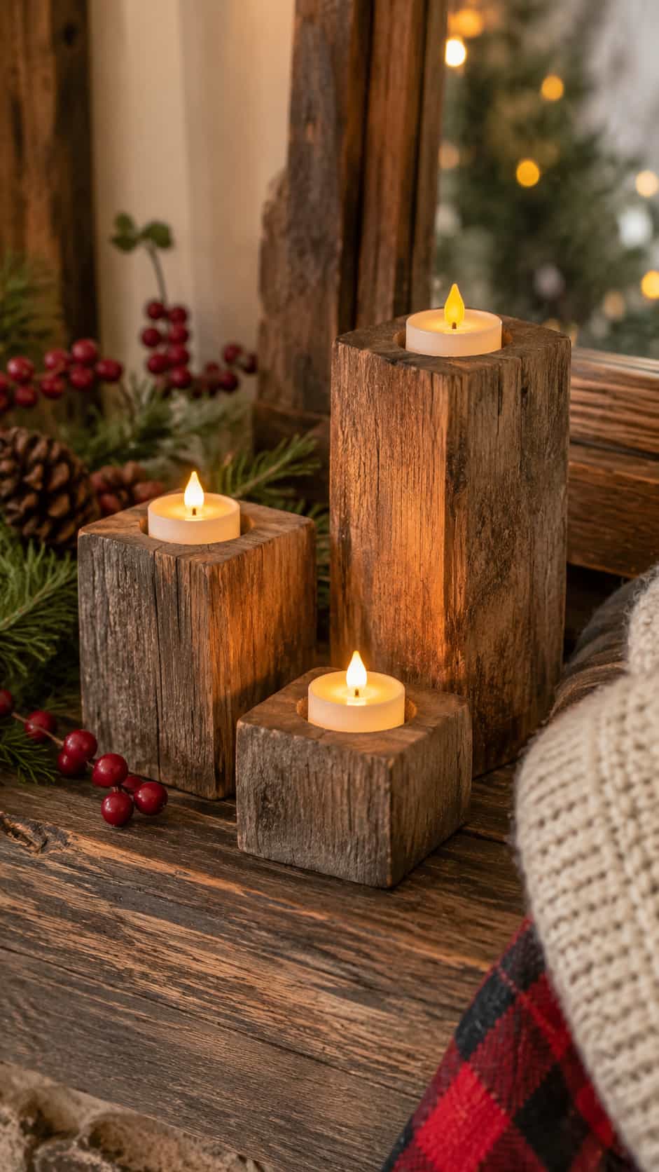 Wooden Candle Holders