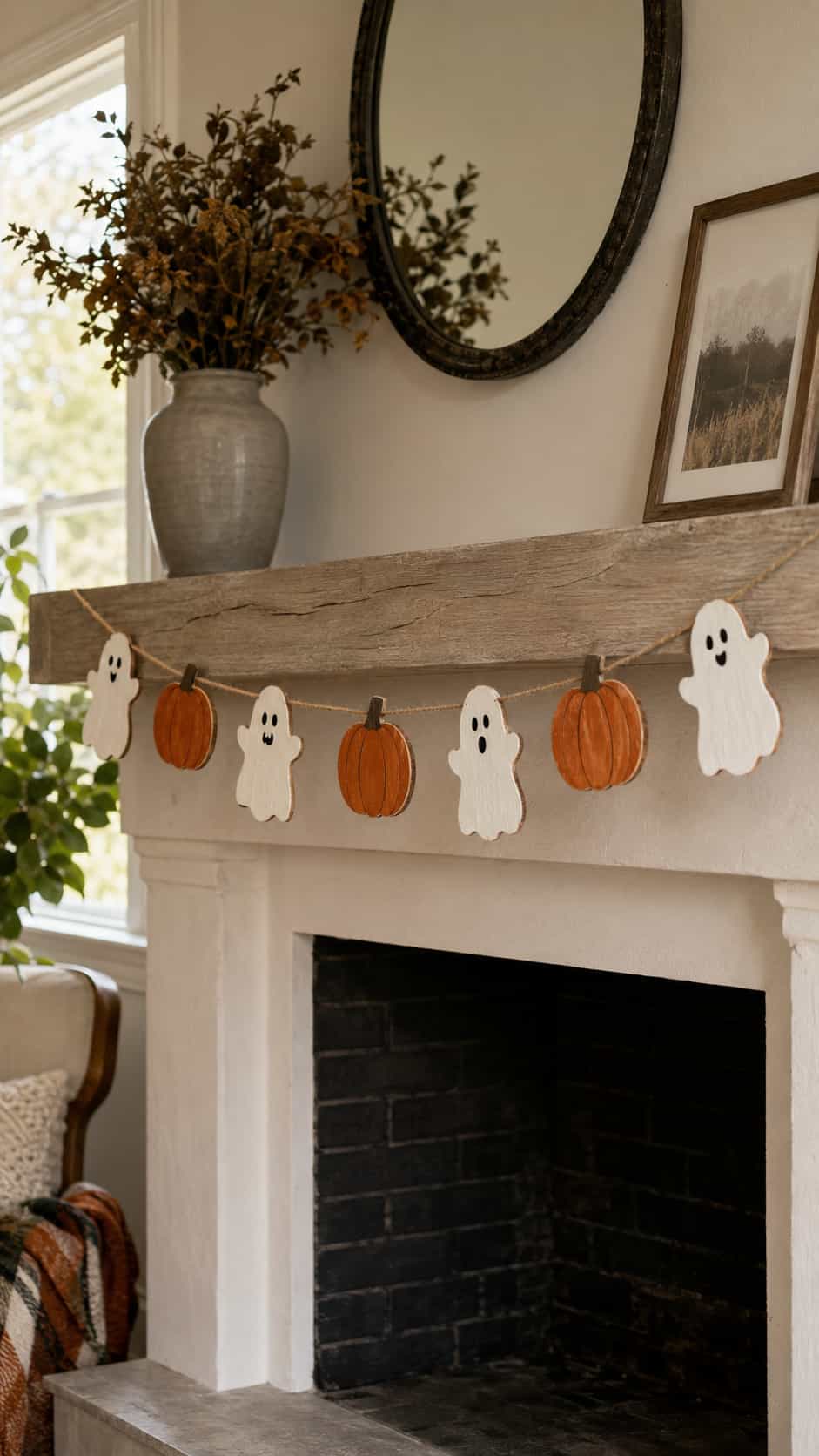 Wooden Ghost Garland