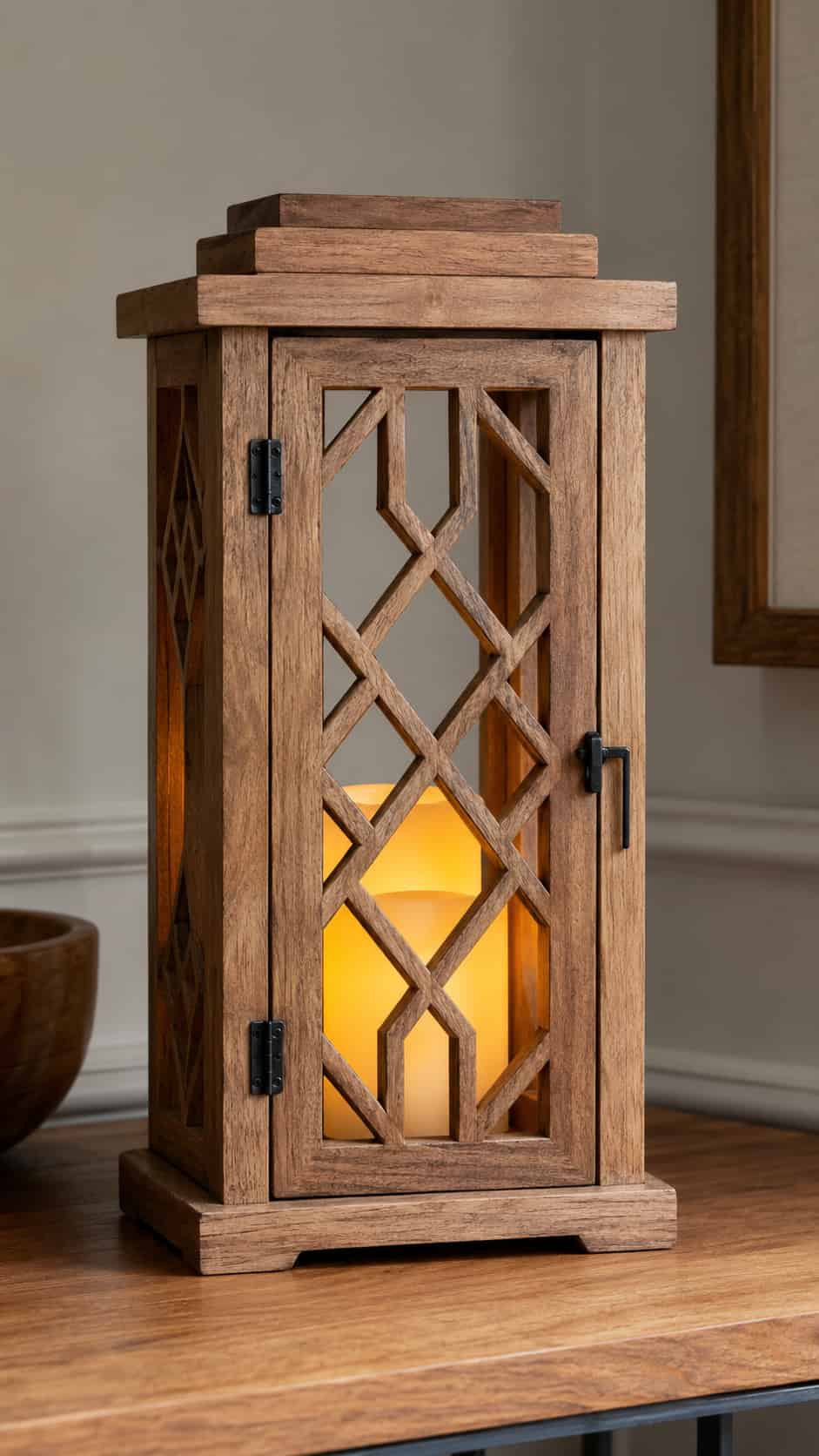 Wooden LED Lantern