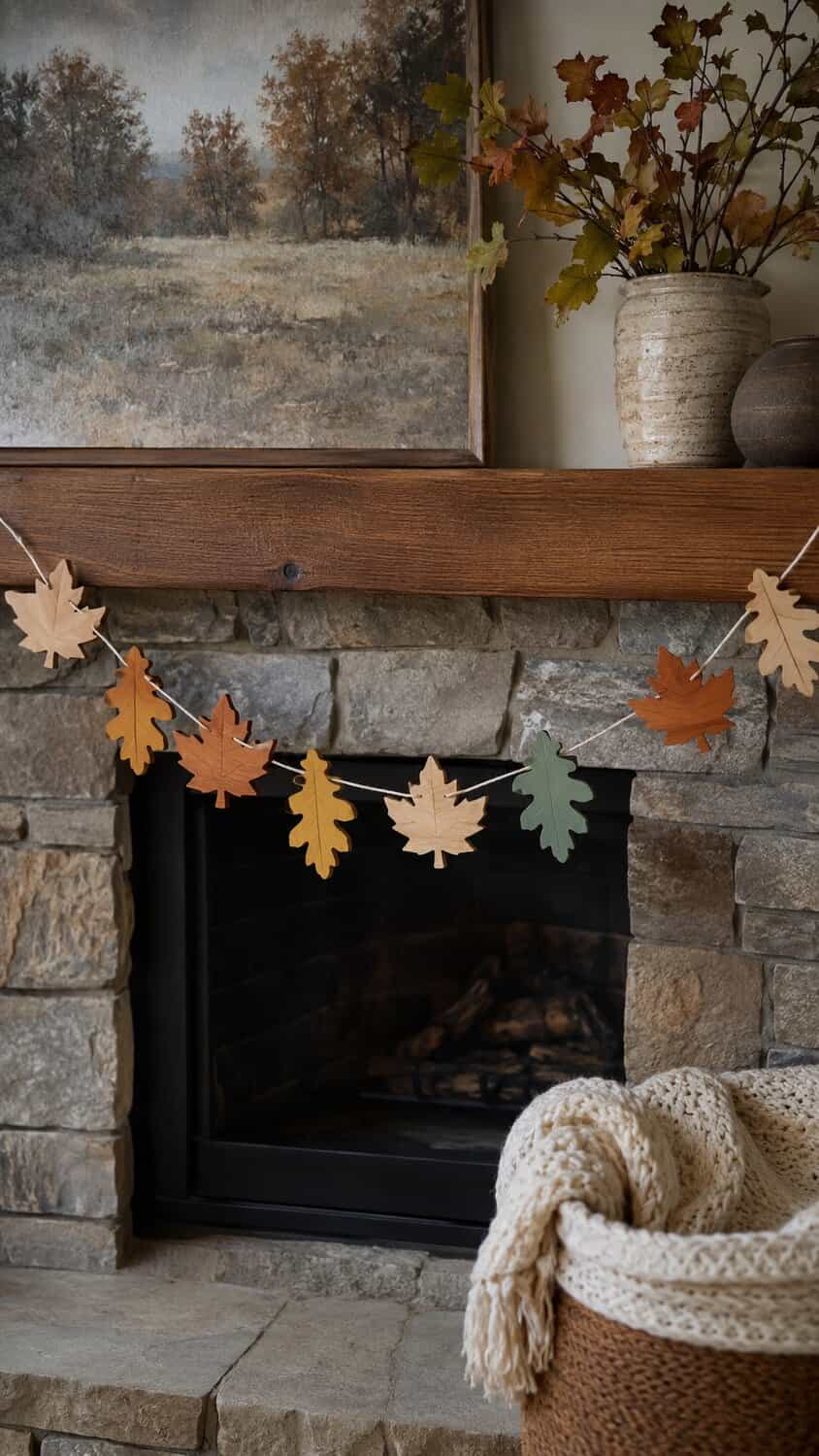 Wooden Leaf Garland