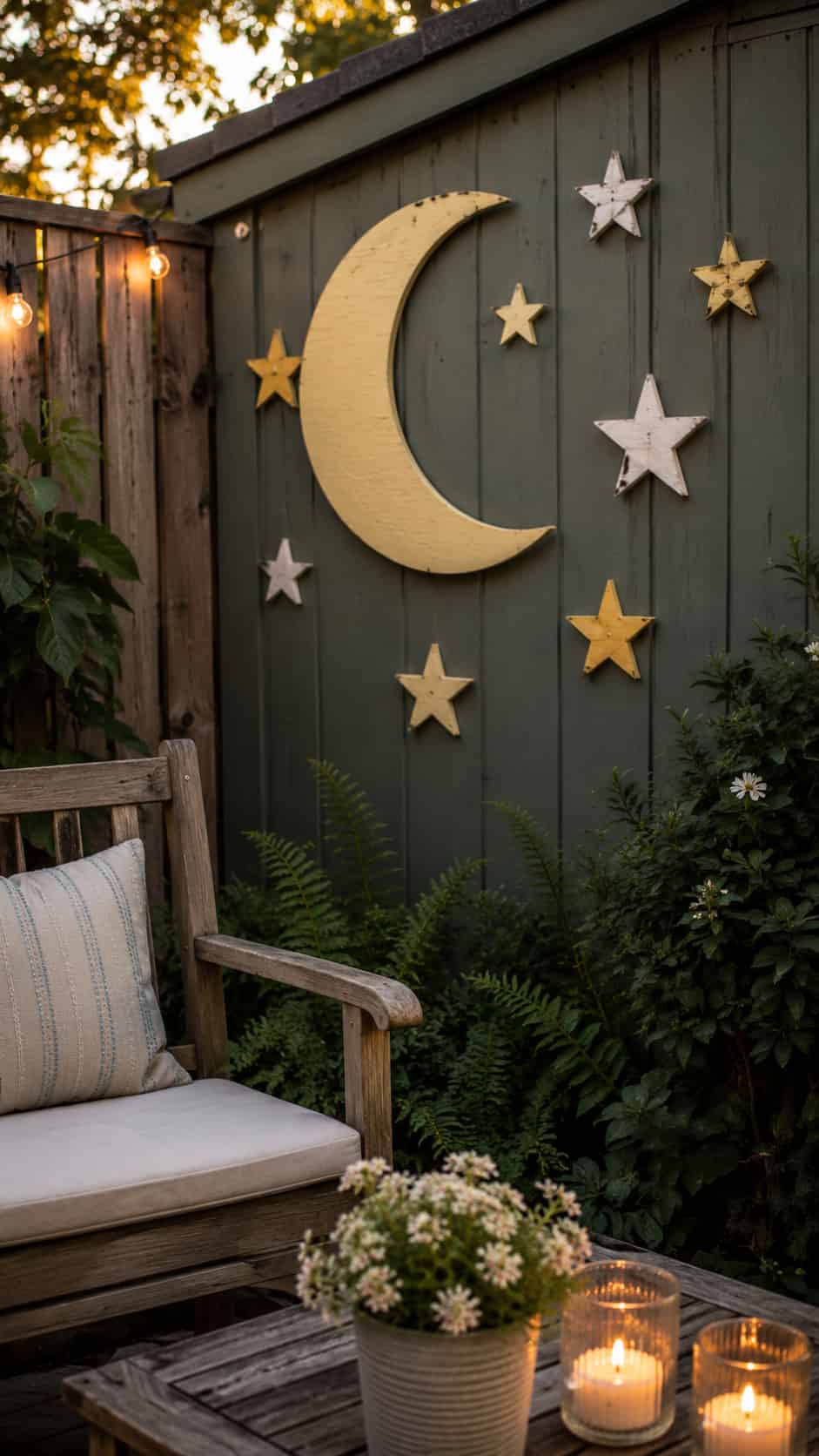 Wooden Moon and Stars