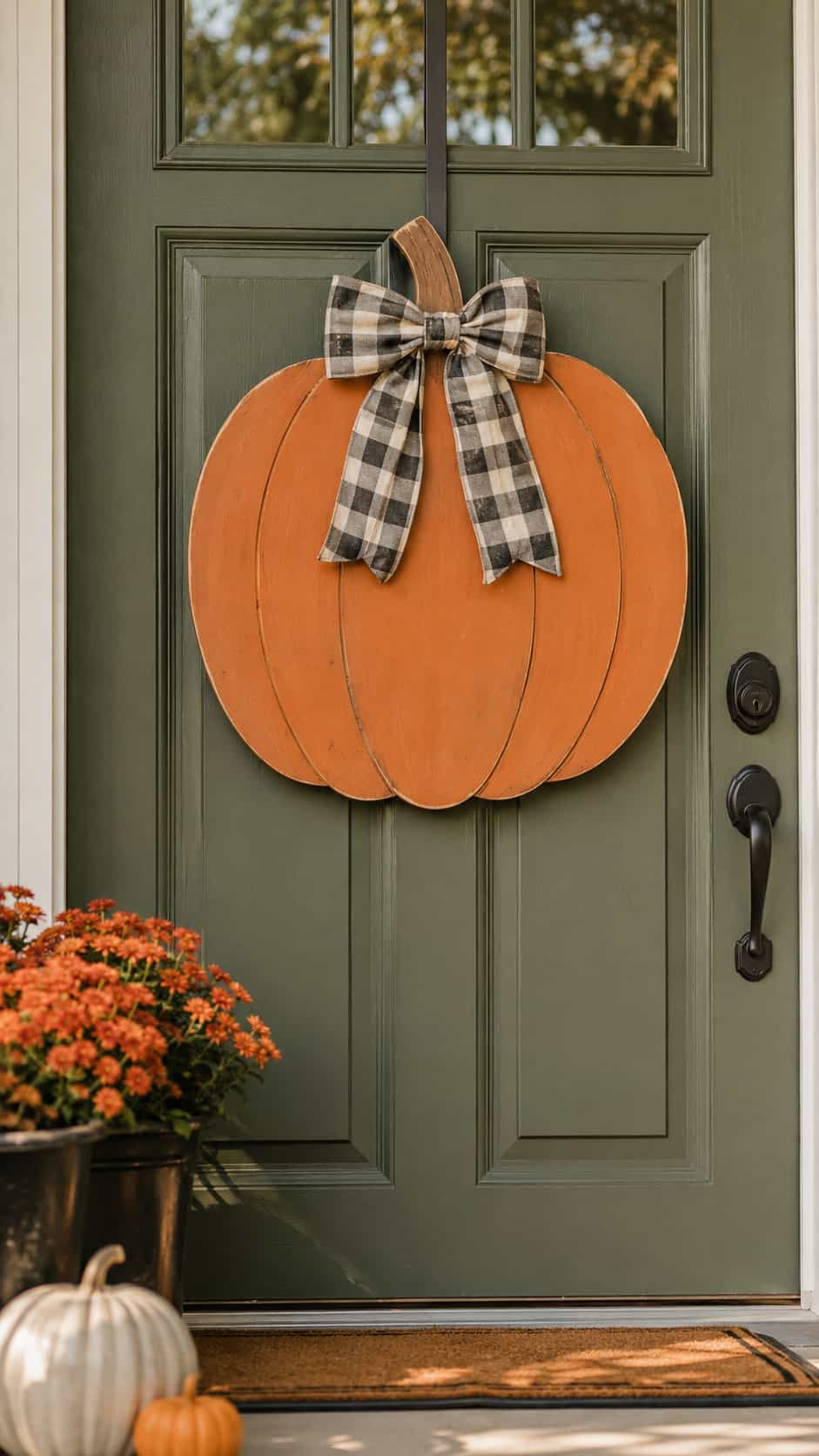 Wooden Pumpkin Door Hanger