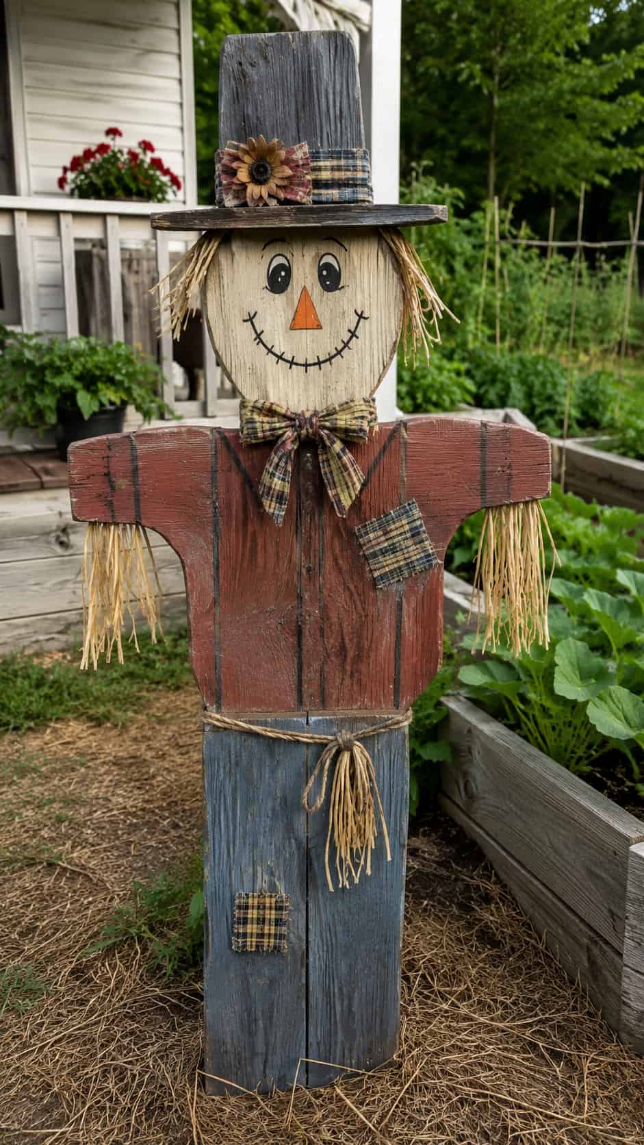 Wooden Scarecrow Yard Art
