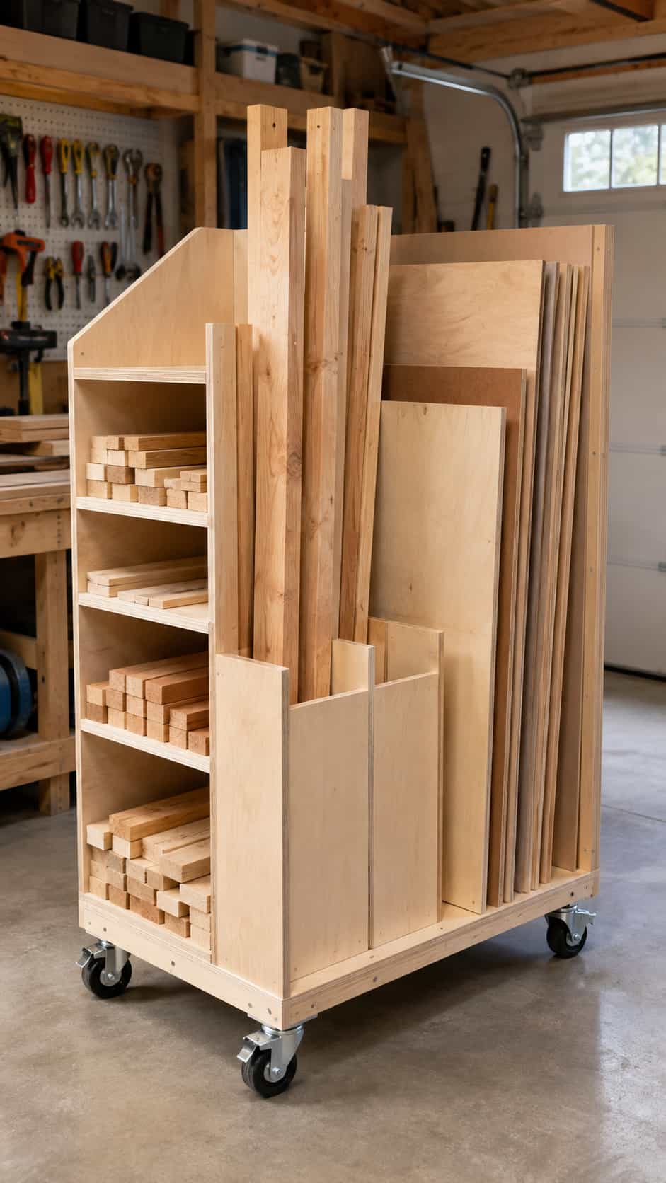 ultimate lumber and plywood storage cart
