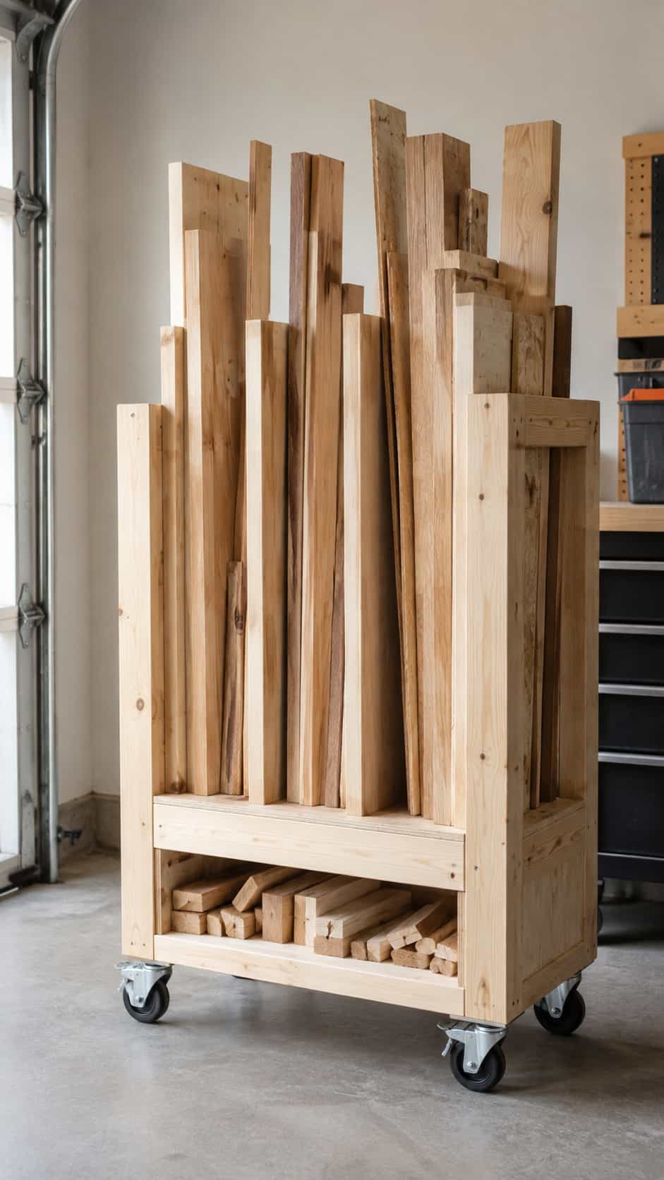 Simple Rolling 2x4 Wood Cart