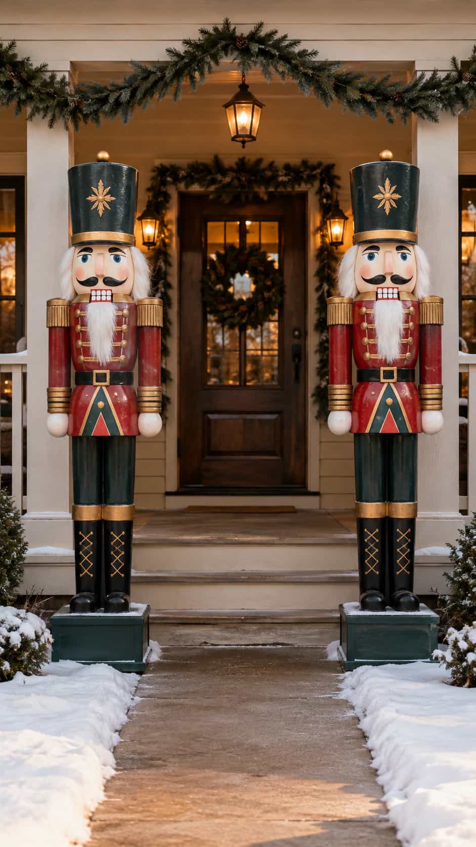 Wooden Nutcracker Porch Guards