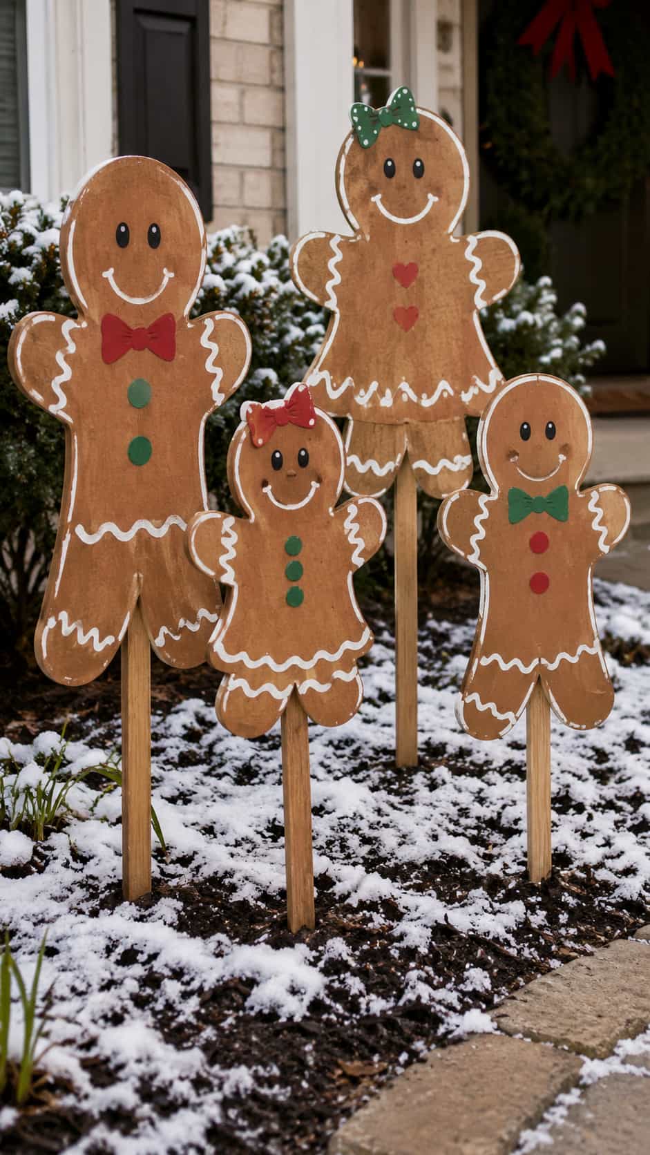 Wooden Gingerbread Yard Stakes