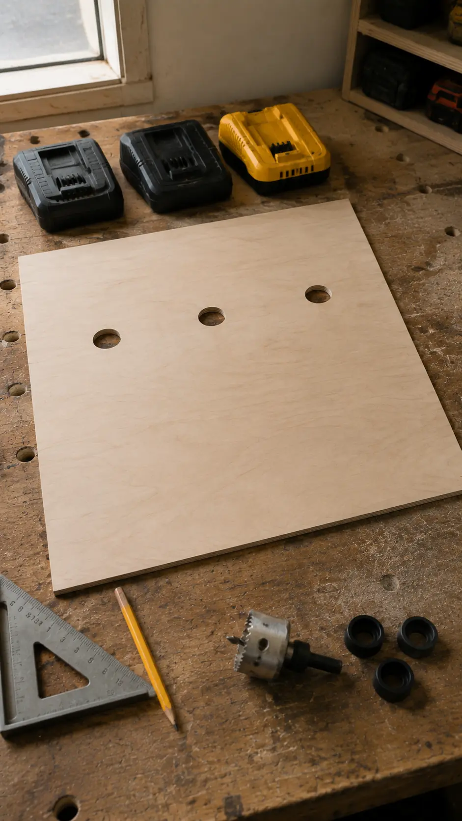 drill cord holes