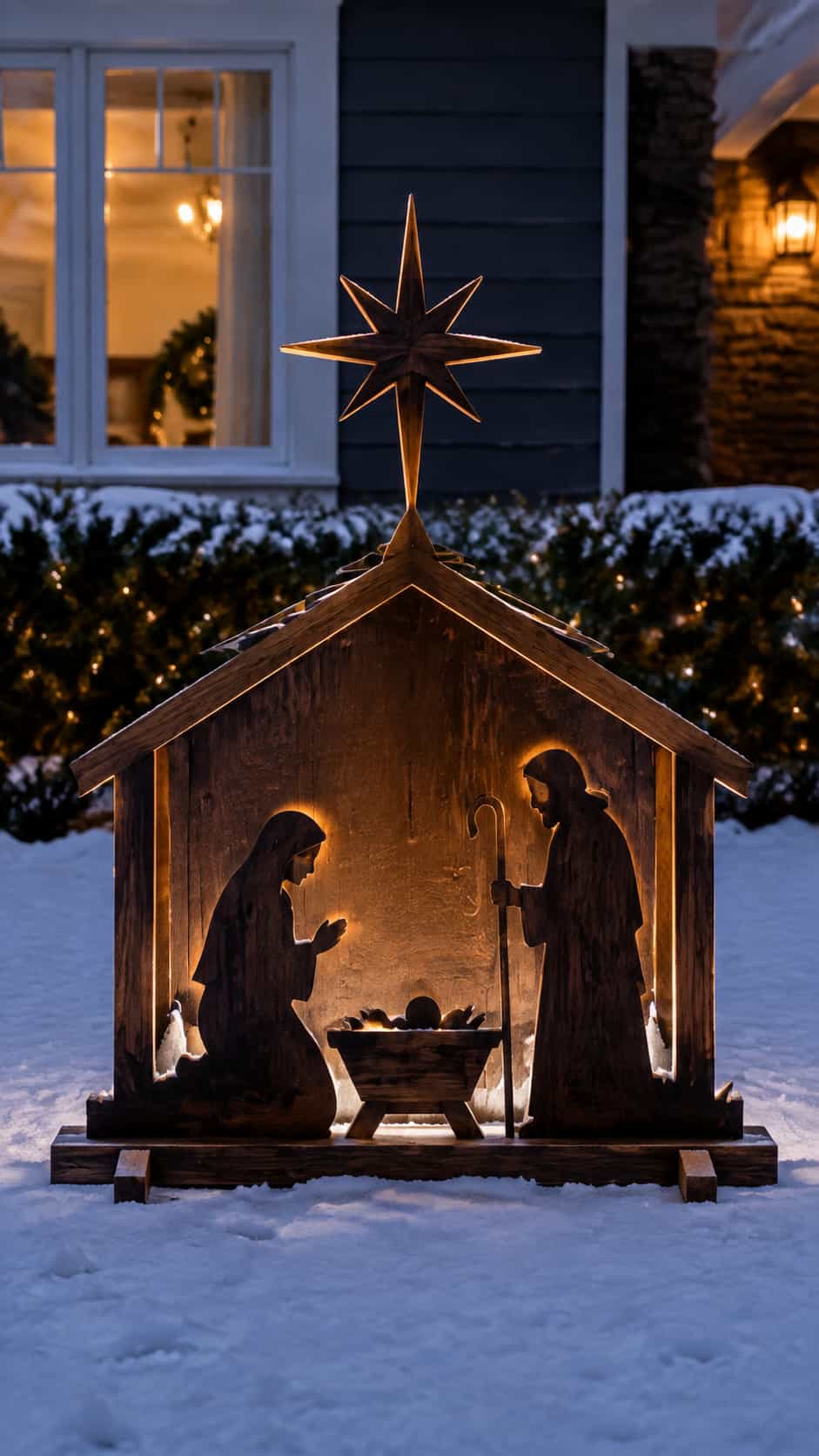 Wooden Nativity Silhouette