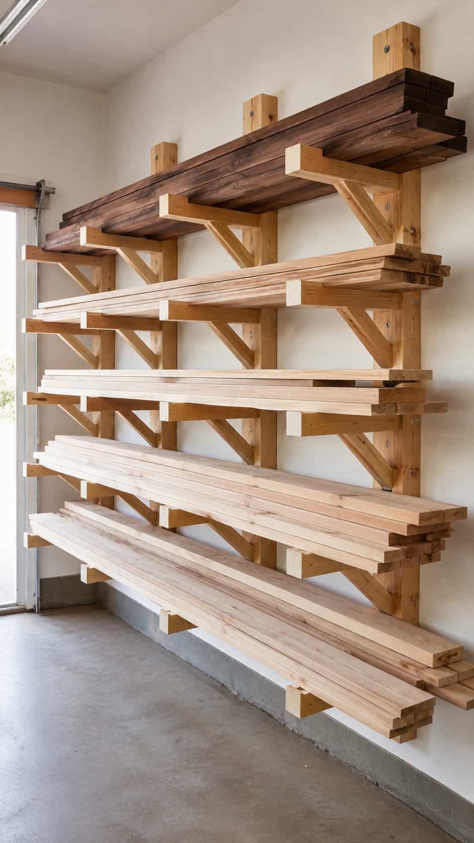 Cantilever Wall-Mounted Lumber Rack