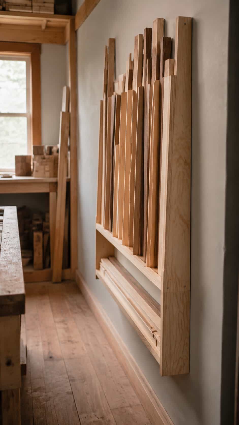 Slim Wall-Mounted Lumber Organizer