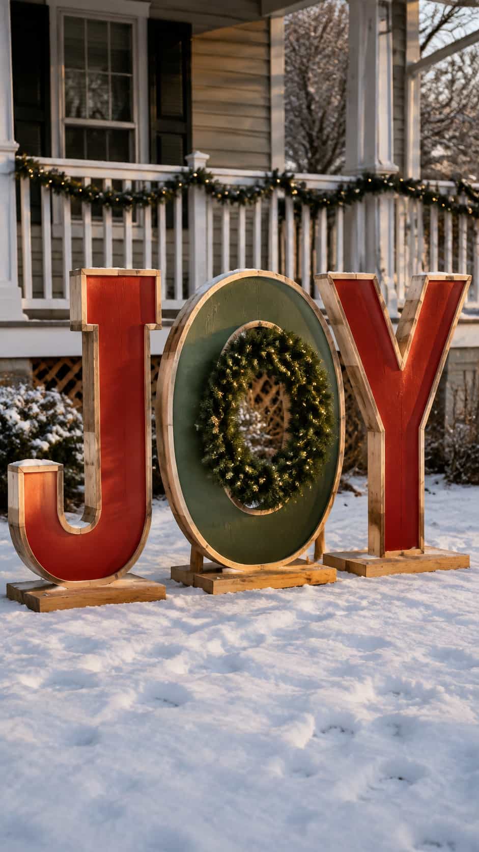 Oversized Wooden JOY Letters
