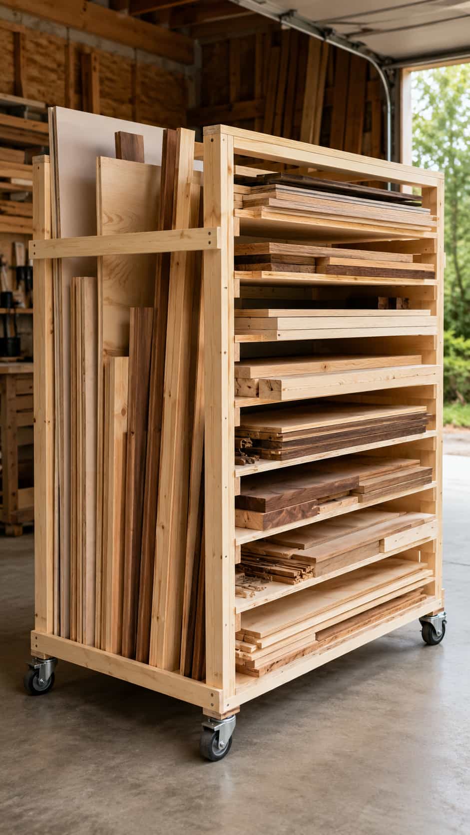 Large Vertical-and-Horizontal Lumber Cart