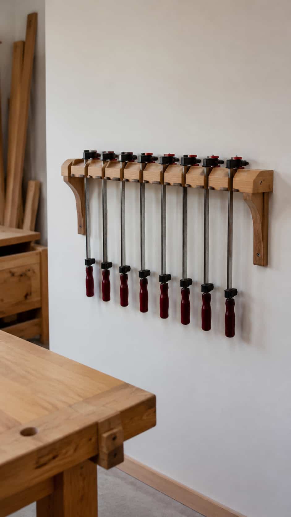 Minimal Small Bar-Clamp Rack