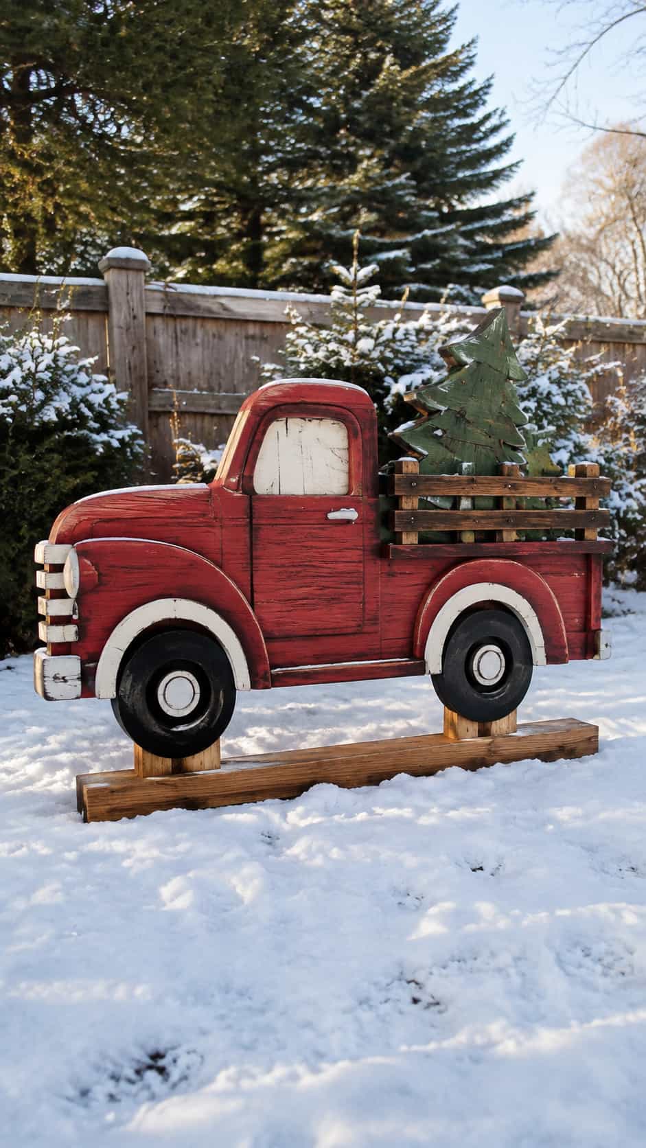 Vintage Christmas Truck Cutout