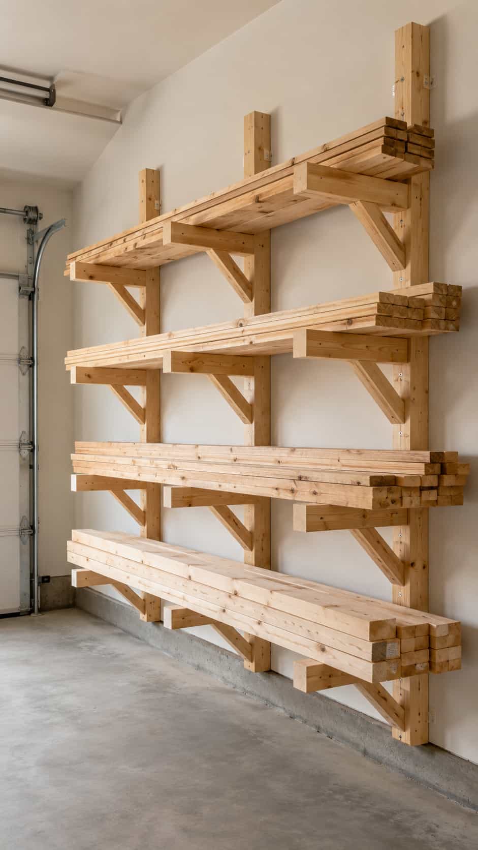 Easy Wall-Mounted 2x4 Lumber Rack