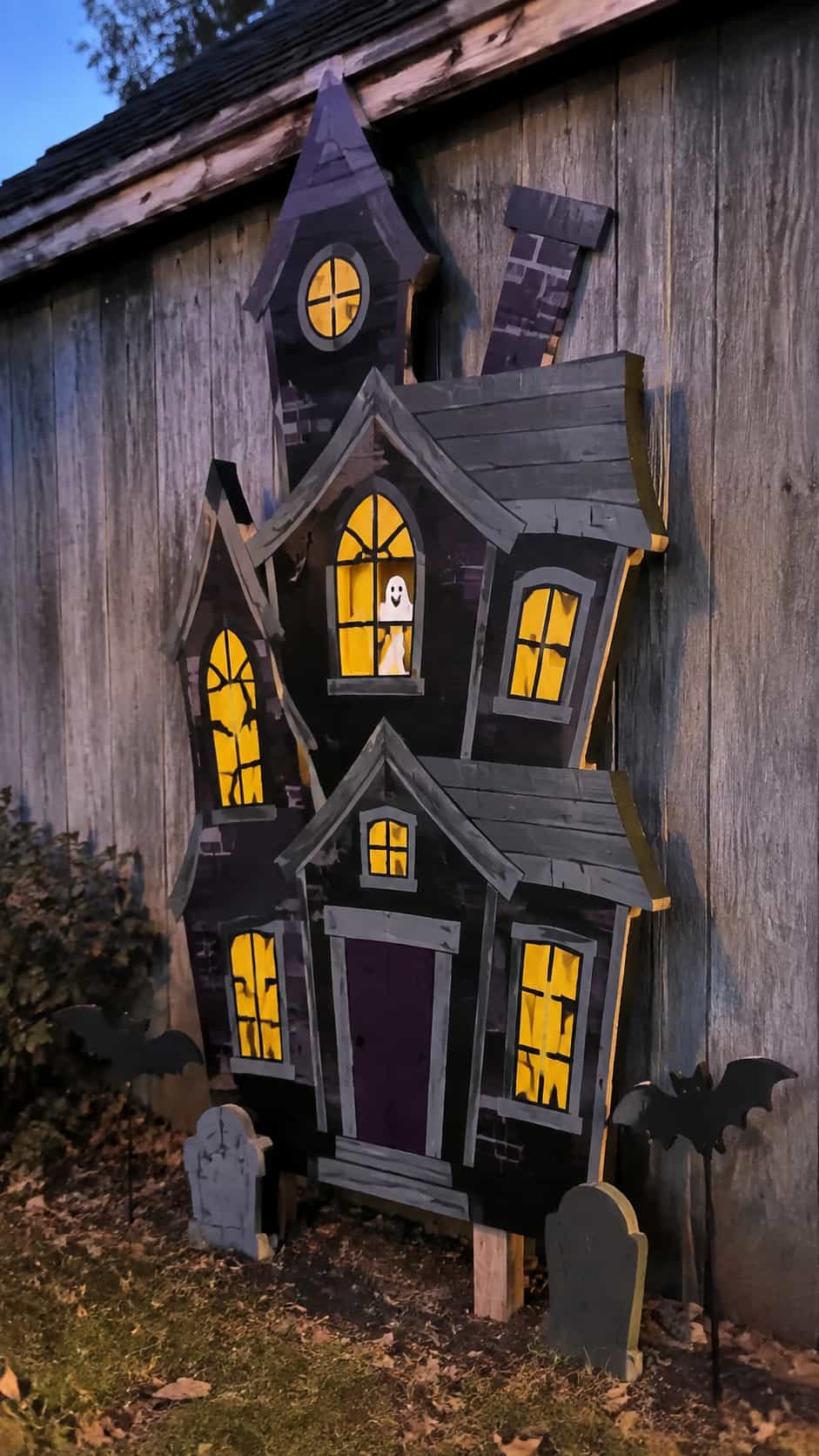 Crooked Haunted House Silhouette
