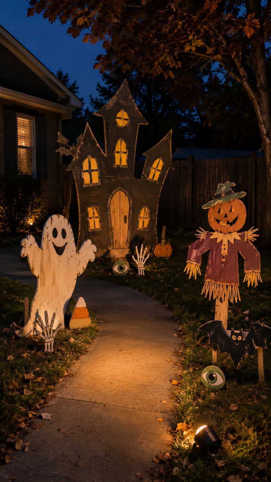 Display Your Spooky Yard Decorations as One Scene