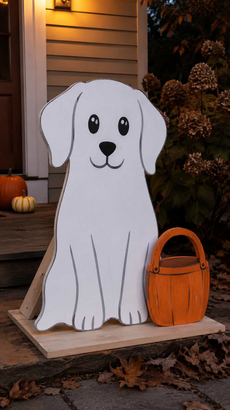 Ghost Dog With a Treat Bucket