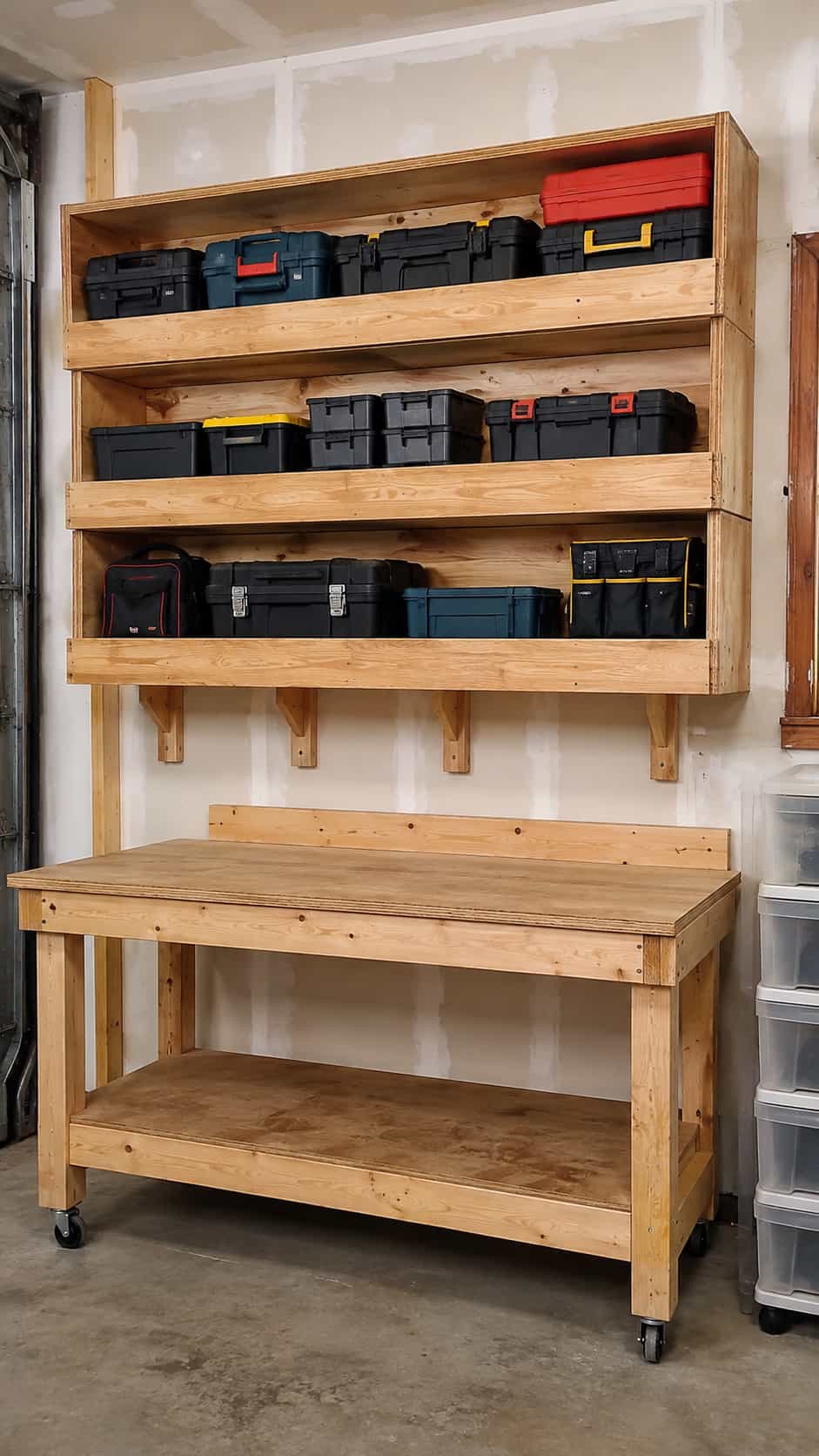 Heavy-Duty Floating Garage Shelves