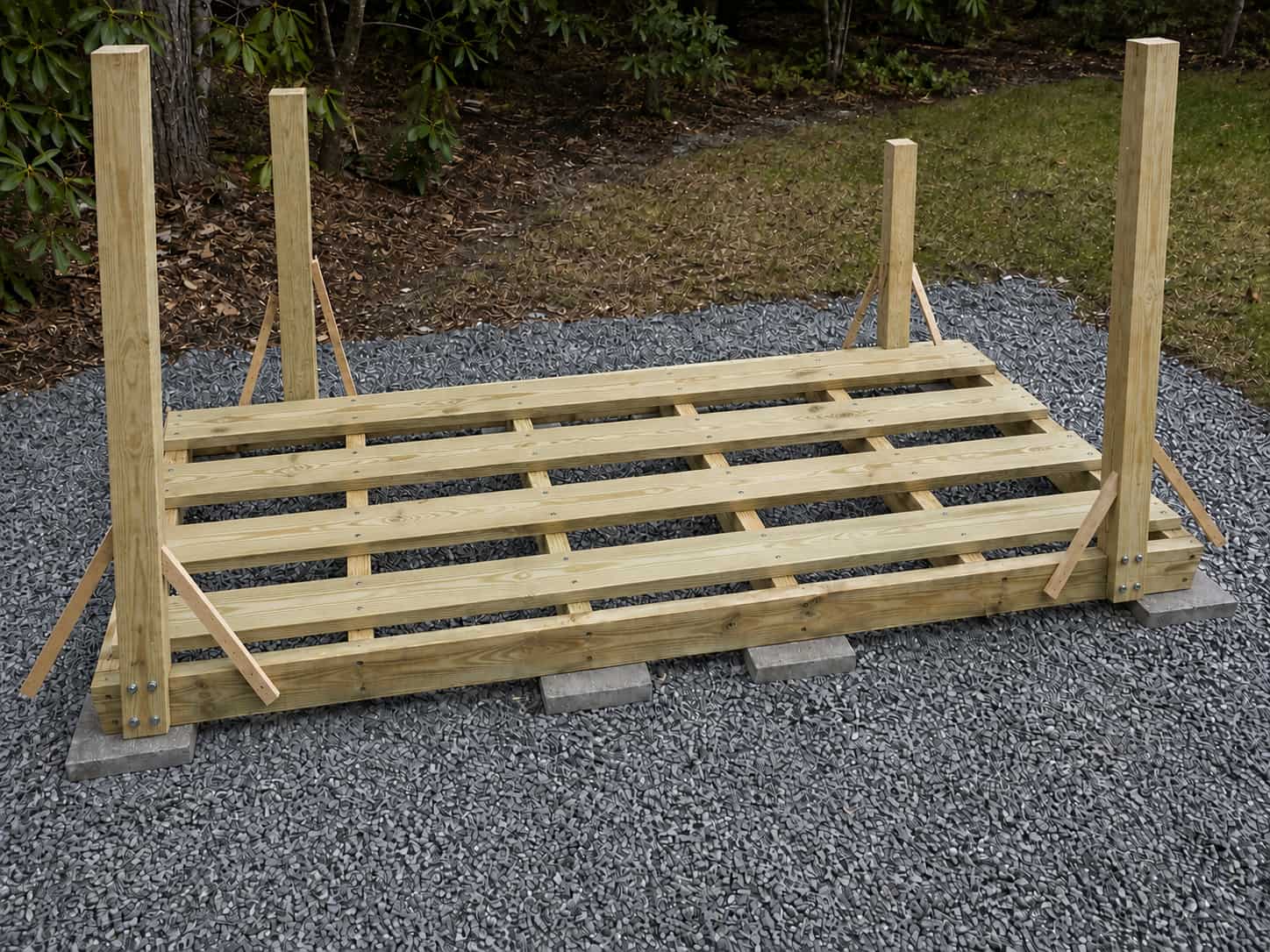 Install the elevated floor slats