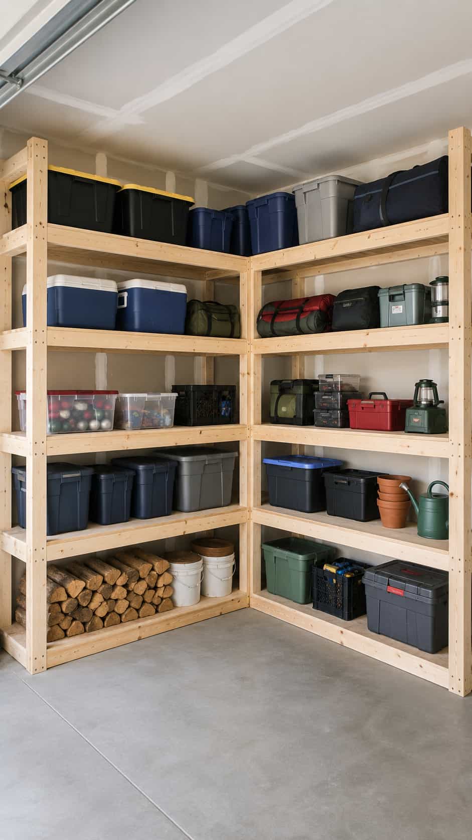 L-Shaped Corner Garage Shelves