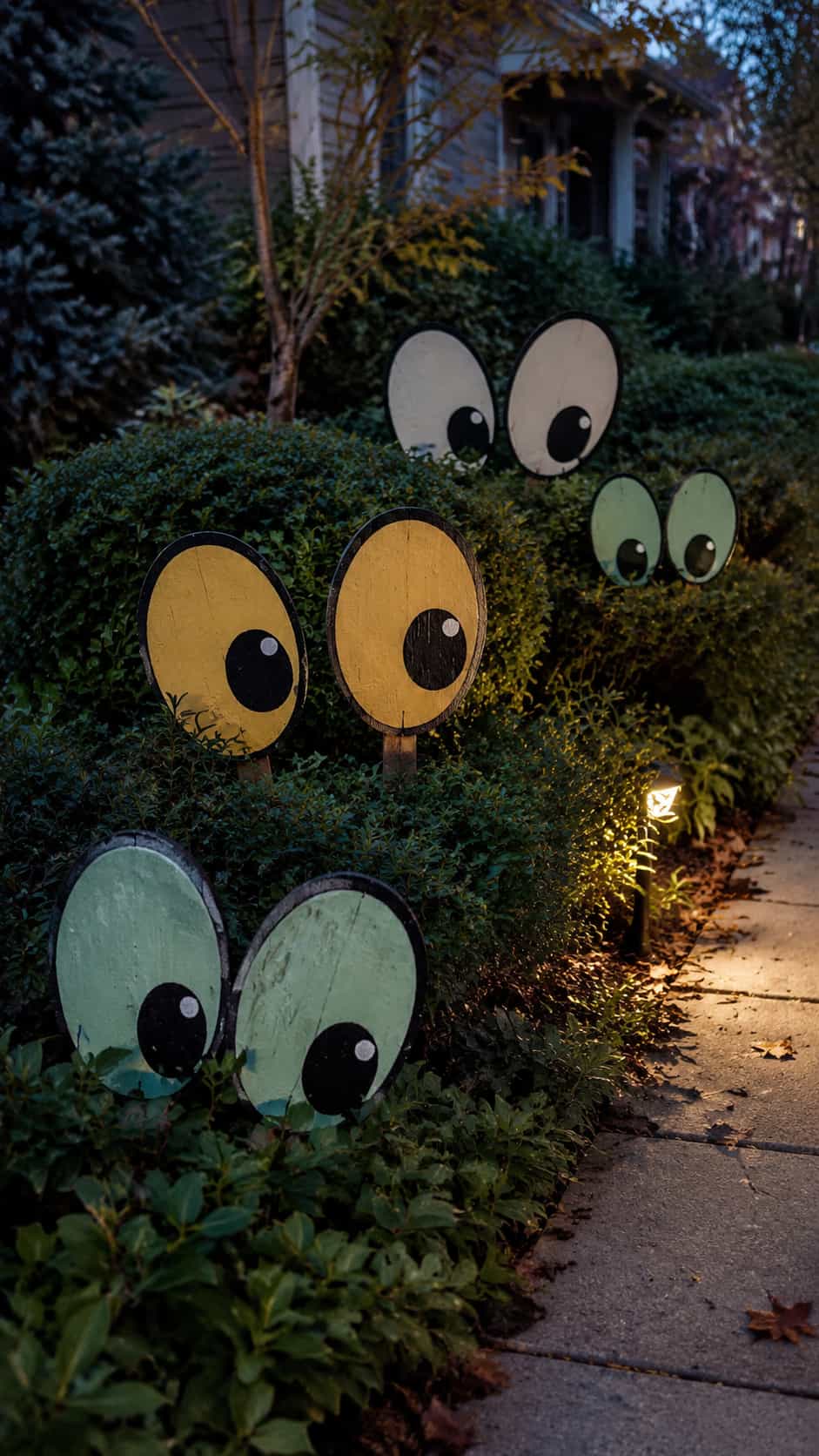 Monster Eyes Behind the Bushes