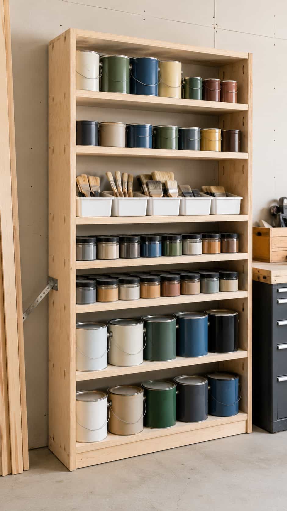 One-Sheet Paint Storage Shelf
