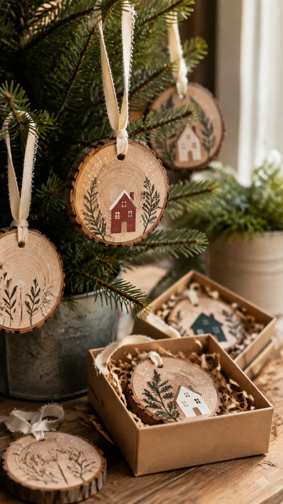 Personalized Wood-Slice Ornaments