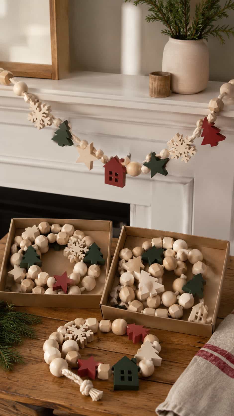Wooden Bead-and-Shape Garlands