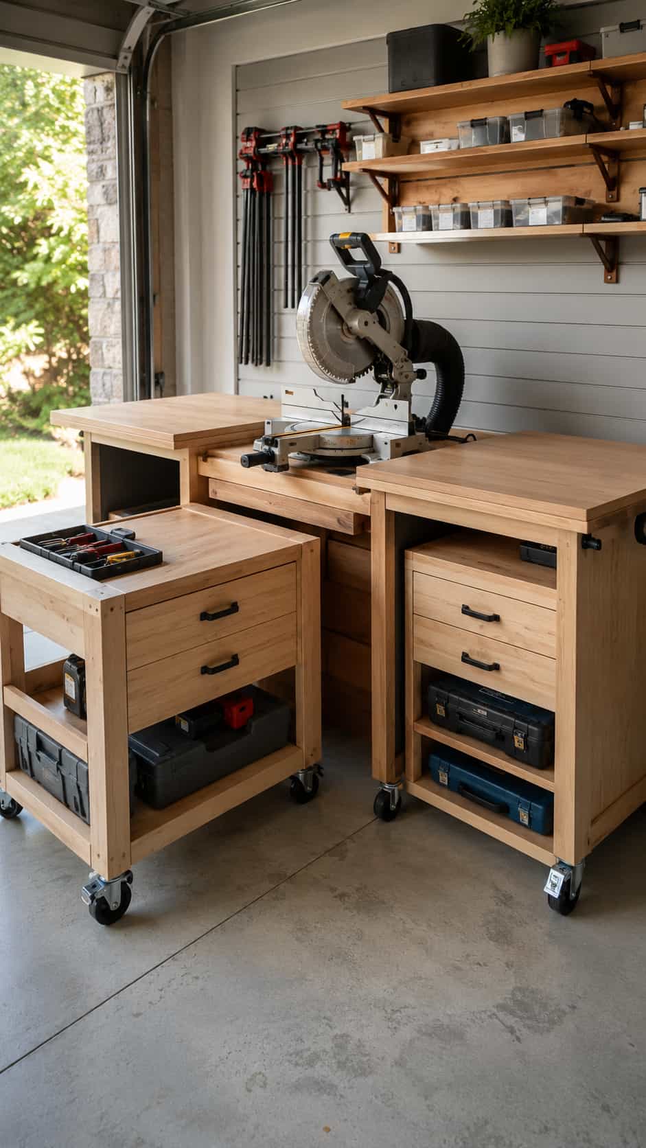 Full-Length Miter Saw Station with Drawers