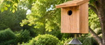 DIY birdhouse plans with a finished cedar chickadee nest box