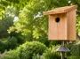 DIY birdhouse plans with a finished cedar chickadee nest box