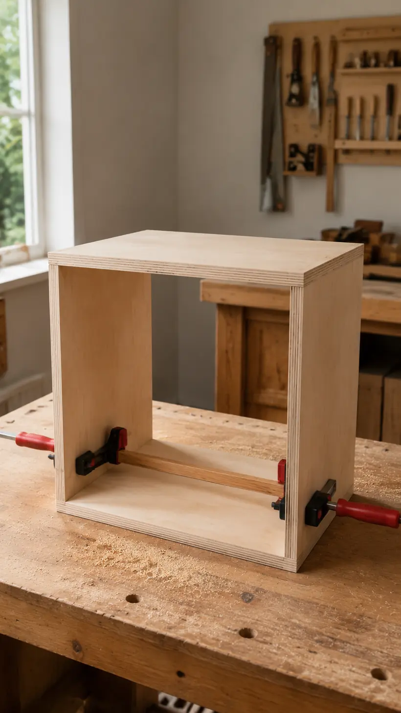 A 16 and one half inch center stop rail being installed inside a rotating bookshelf cubby