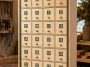 Finished DIY wooden Advent calendar with 24 numbered drawers
