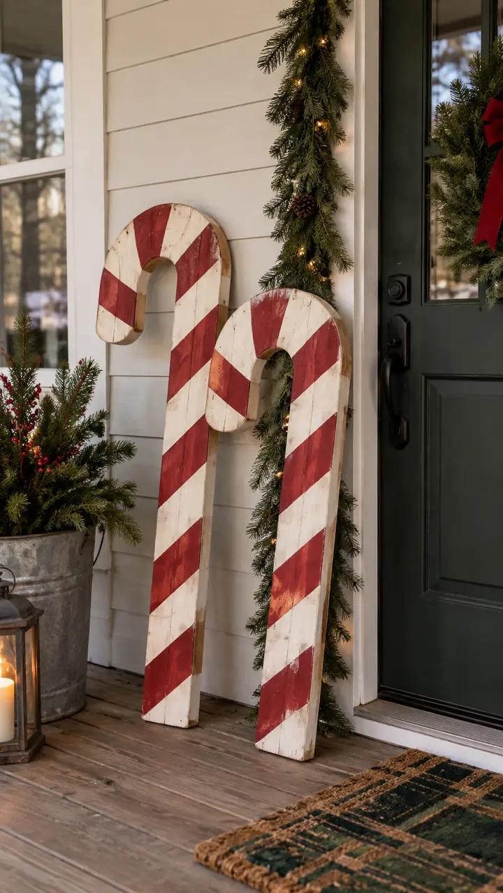 Oversized Wooden Candy Canes