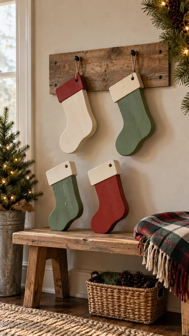 Scrap-Wood Christmas Stockings
