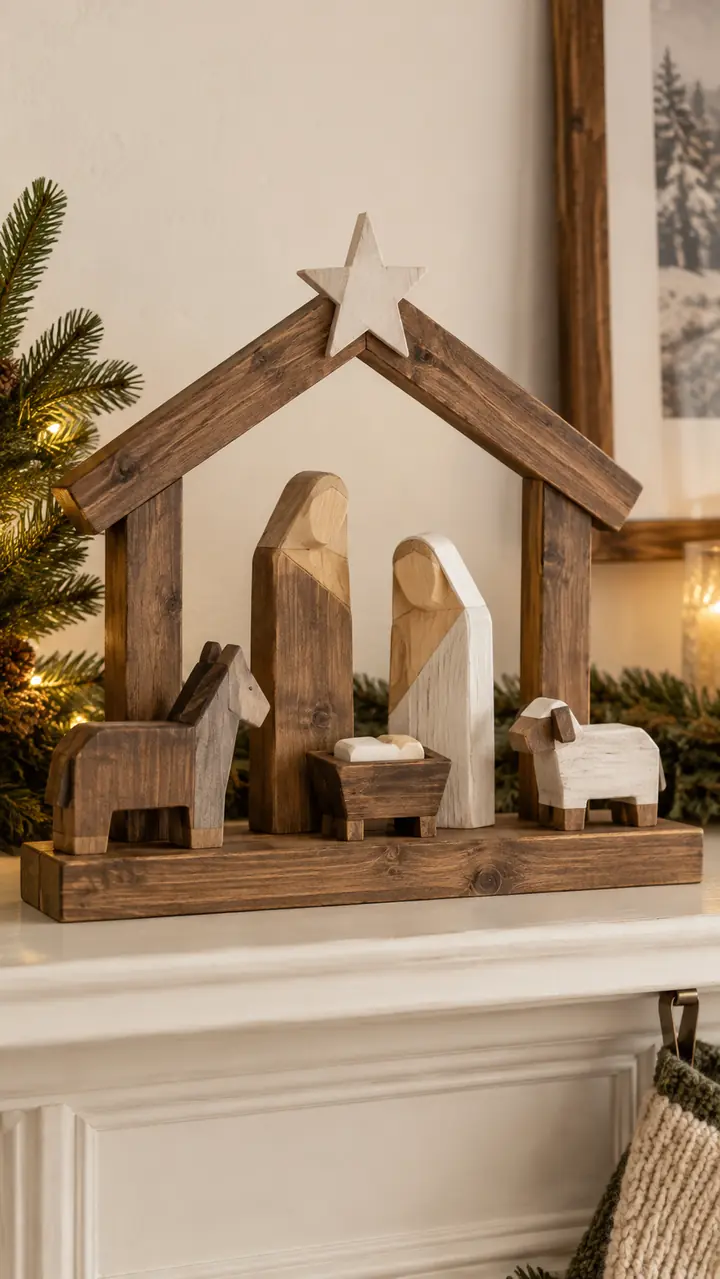 Minimalist Wood Nativity