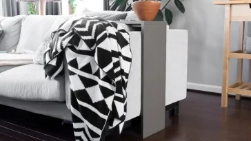 DIY C table plans: plywood sofa side table by Brittany Goldwyn