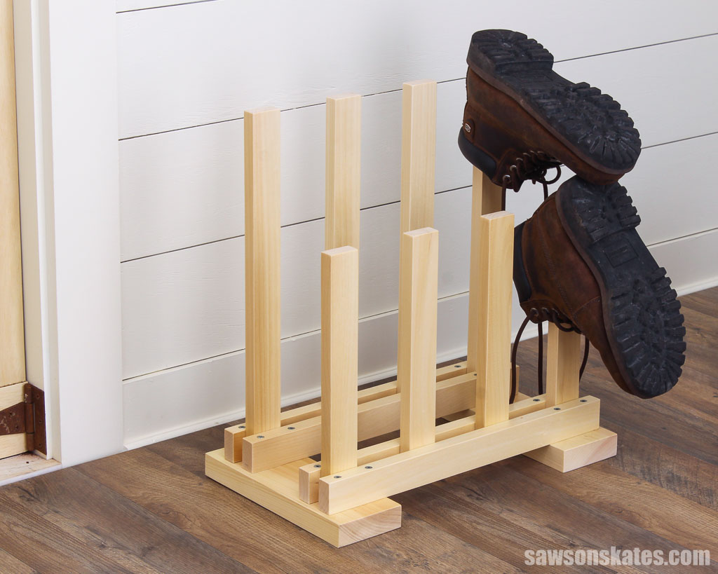 Wooden Boot Rack
