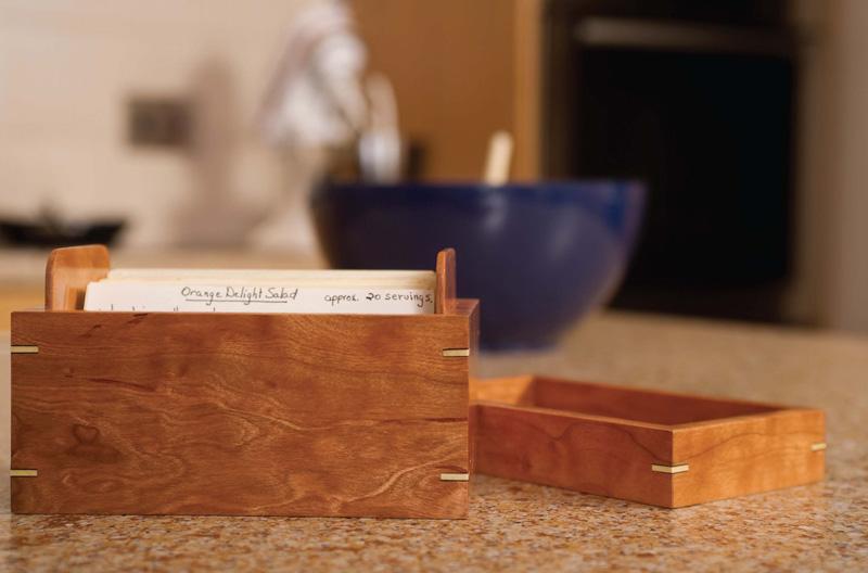 Wooden Recipe Card Box