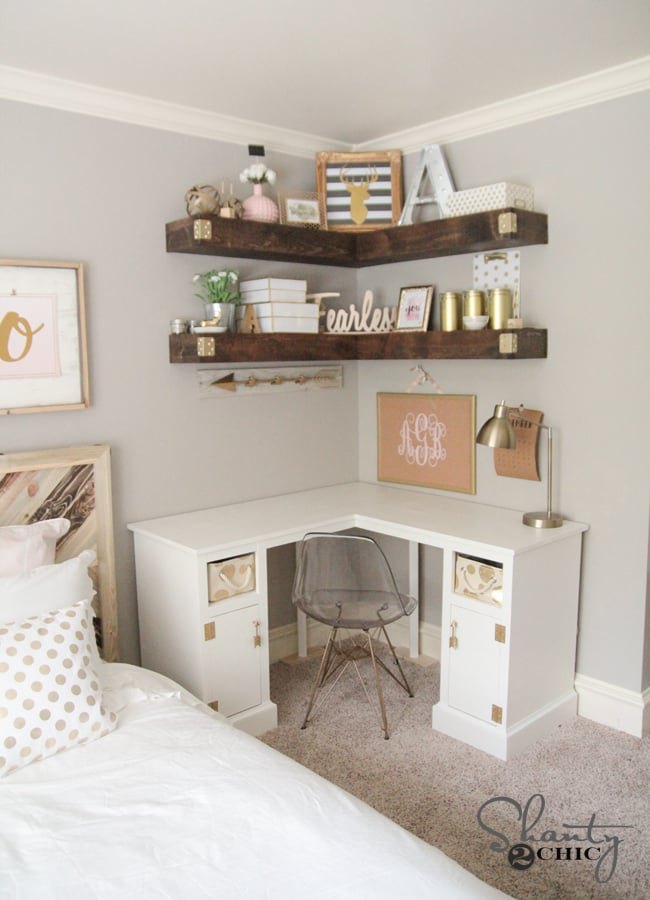 Floating Corner Shelves — real project by Shanty 2 Chic