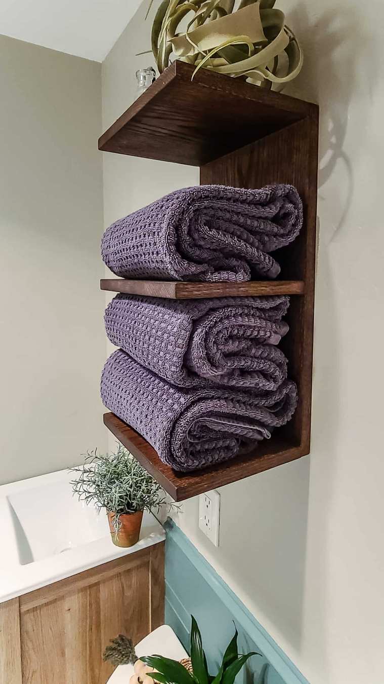 One-Board Wooden Towel Shelf — real project by Making Manzanita