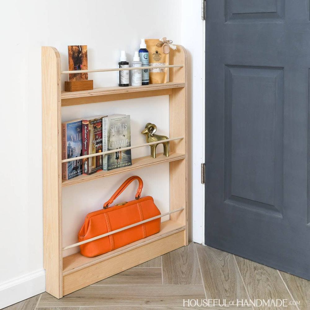 Shallow Shelves Behind the Bathroom Door — real project by Houseful of Handmade